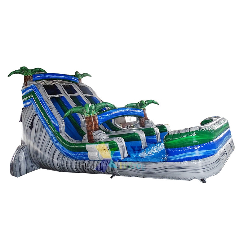 Outdoor commercial giant waterslides with pool double lane water slides marble green and grey inflatable water slide for sale