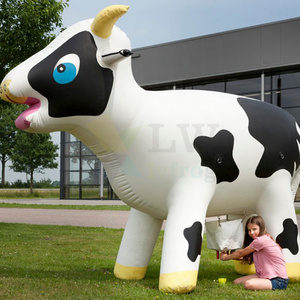 Advertising cartoon model giant inflatable milk cow for rental