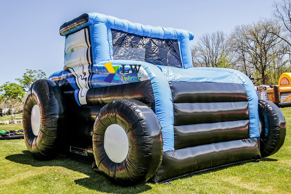 Factory price inflatable tractor bouncy castle slide inflatable kids fun bouncer house for sale