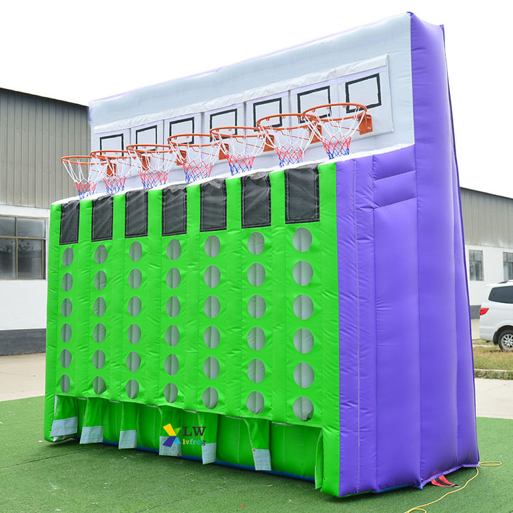 Outdoor inflatable basketball shooting game connect 4 game, inflatable basketball connect four for sale