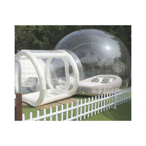 Outdoor Rental Camping Clear Transparent Inflatable Crystal Bubble Tent / Inflatable Bubble Dome Tent With Tunnel