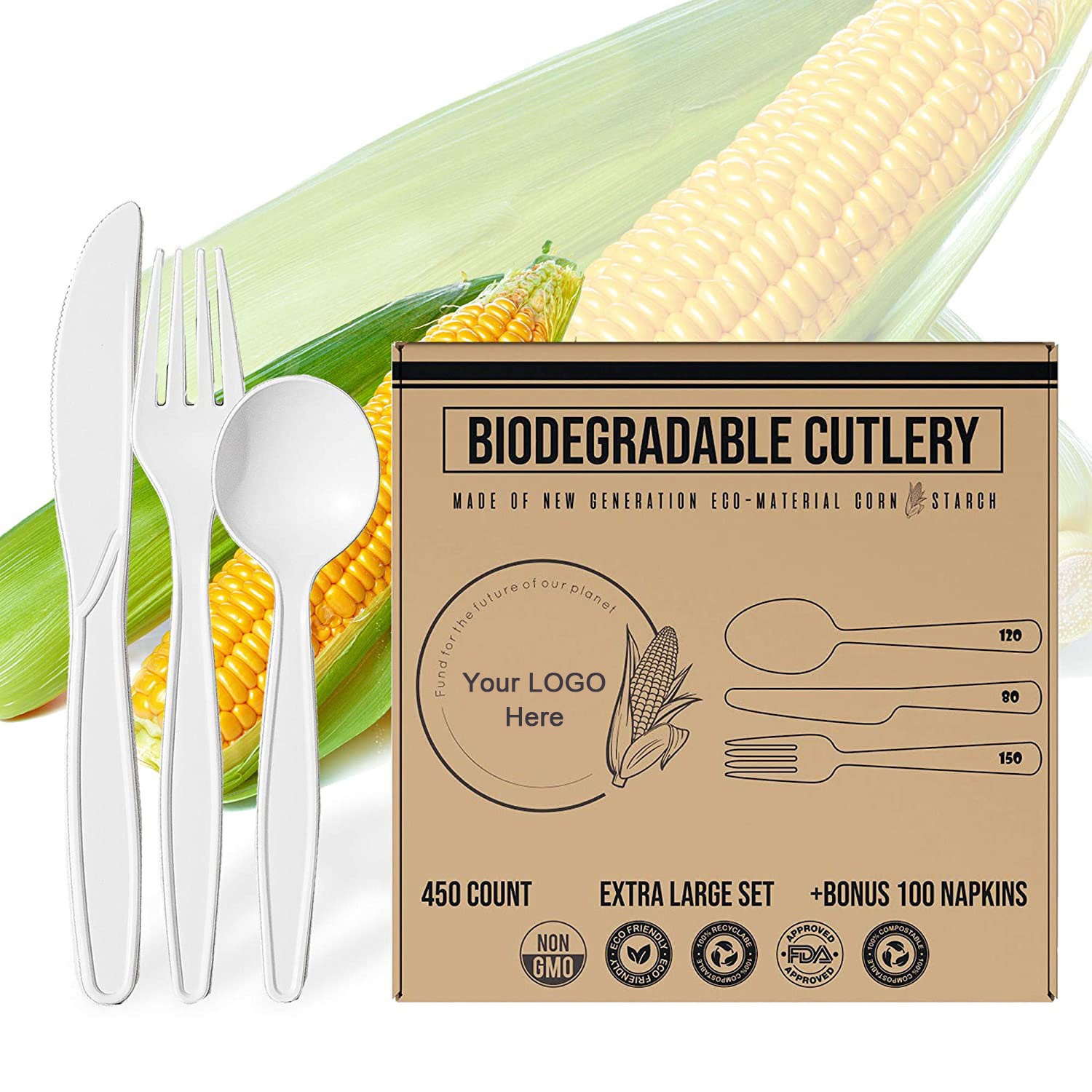 China Top Ten Selling Products Plastic Eco Friendly Compostable Biodegradable Compostable Disposable Tableware