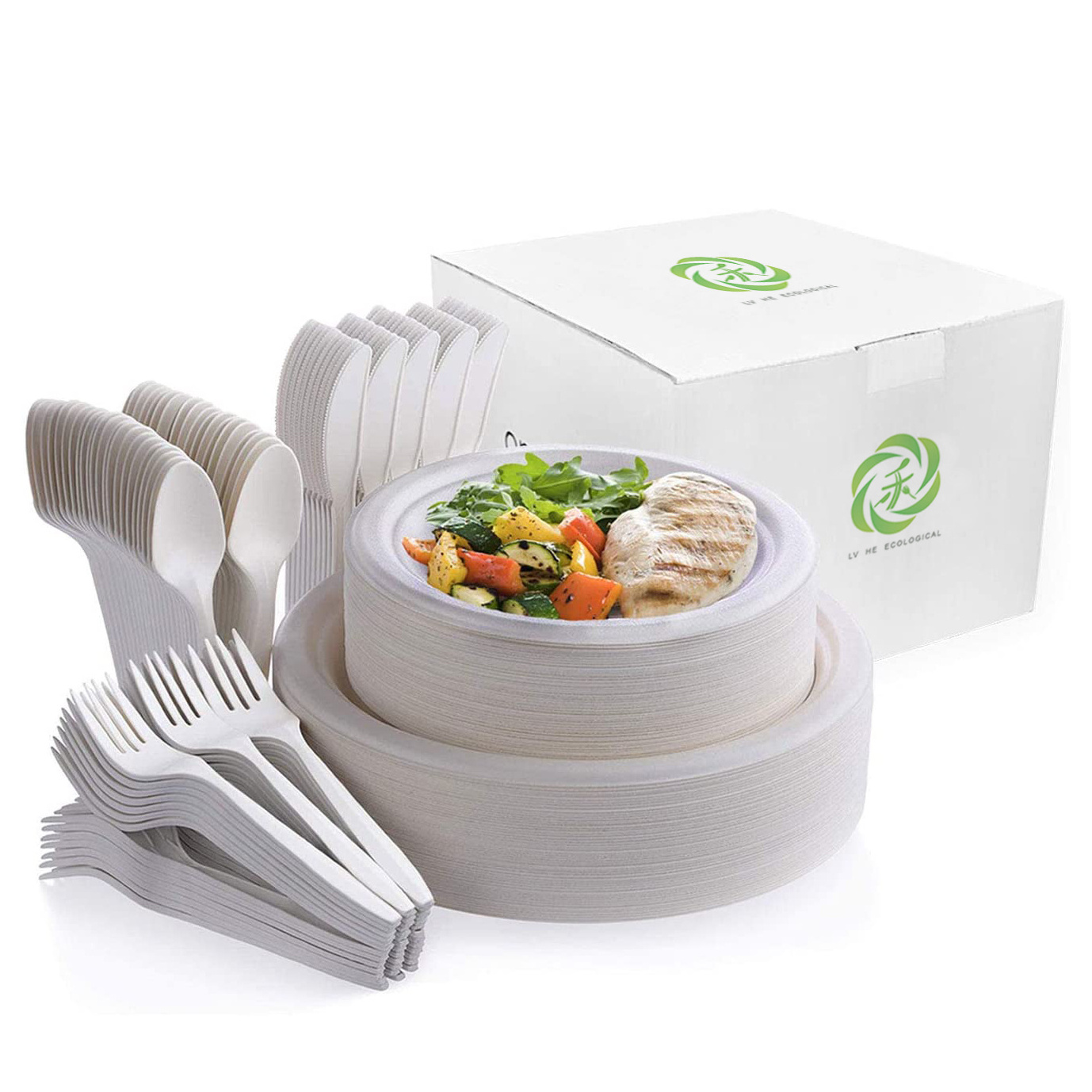 China Top Ten Selling Products Plastic Eco Friendly Compostable Biodegradable Compostable Disposable Tableware