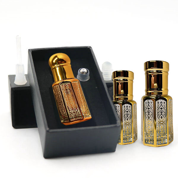 Custom Luxury Empty Essential Oil Tola Attar Bottles Boxes Set Magnetic Packaging Coffret Parfum Arabic Attar Bottles With Box