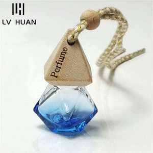 8ml Car Pendant Car Perfume Bottle Aromatherapy Pyramid Lid Rhombus Polygonal  Color Bottle