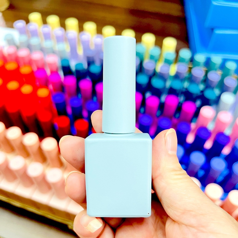 10ml 15ml Glass nail polish bottle Custom Color gel nail polish bottle Empty Rectangle Shape UV gel polish bottle