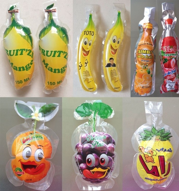 Bottle shape sachet water juice drink bag pouch filling sealing packing machine pure water liquid filling sealing machine