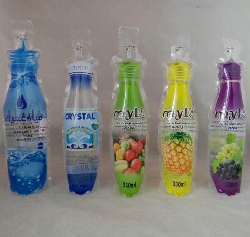 Bottle shape sachet water juice drink bag pouch filling sealing packing machine pure water liquid filling sealing machine