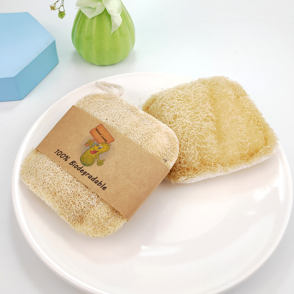 Kitchen Cellulose Dish Cleaning Sponge Biodegradable Square Shaped Loofah Wood Pulp Sponge for Washing Dishes