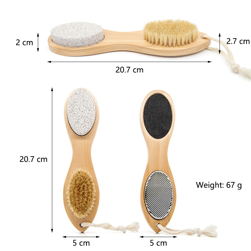 wholesa 4 in 1 wood hand and stone foot massage washer pumice care Dead Skin Remover brush foot Scrubber scrubber