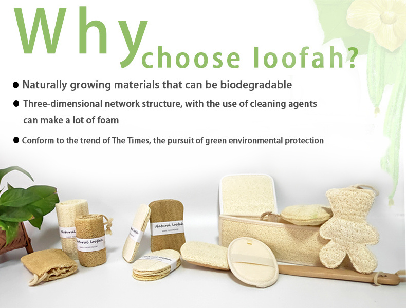 Organic Loofah 100% Rectangle Cleaning Tablet Lufa Disposable Biodegradable Loofah Sponge Natural Eco Friendly Loofah