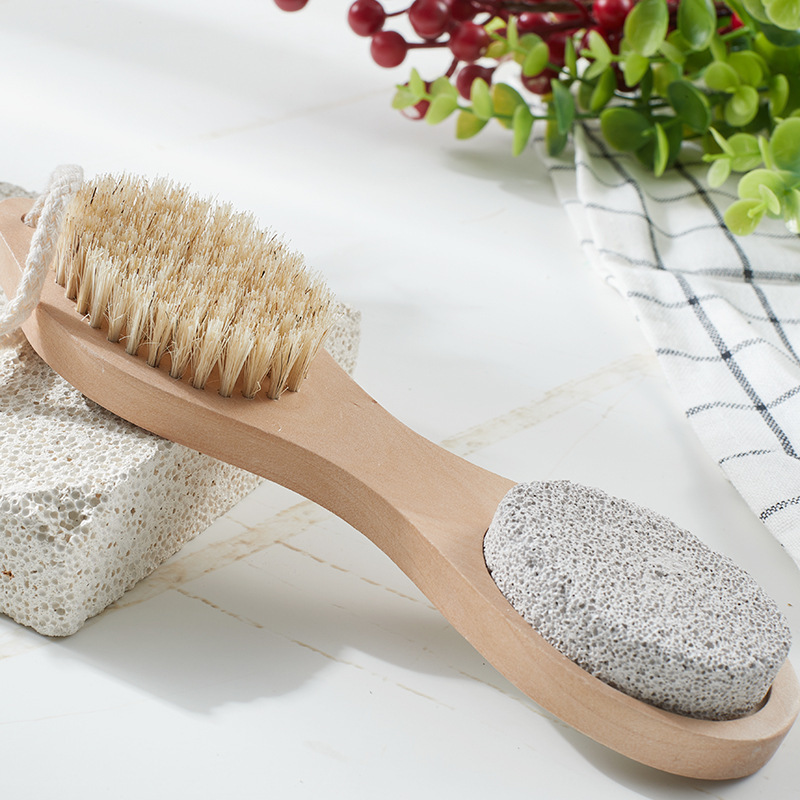 wholesa 4 in 1 wood hand and stone foot massage washer pumice care Dead Skin Remover brush foot Scrubber scrubber