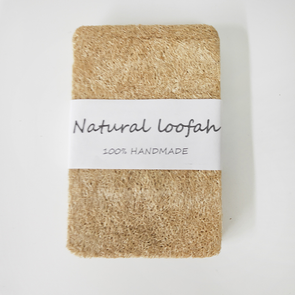 Organic Loofah 100% Rectangle Cleaning Tablet Lufa Disposable Biodegradable Loofah Sponge Natural Eco Friendly Loofah