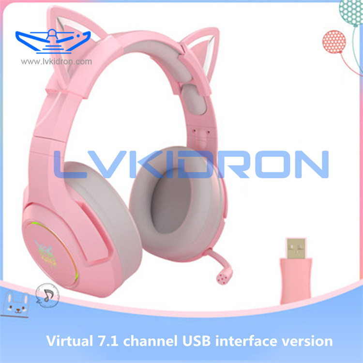 Hot Selling K9 Cat Ears Teenage Headphones Cute E-sports headphones portable gaming headset headphones