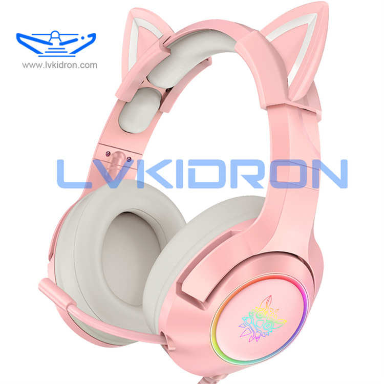 Hot Selling K9 Cat Ears Teenage Headphones Cute E-sports headphones portable gaming headset headphones