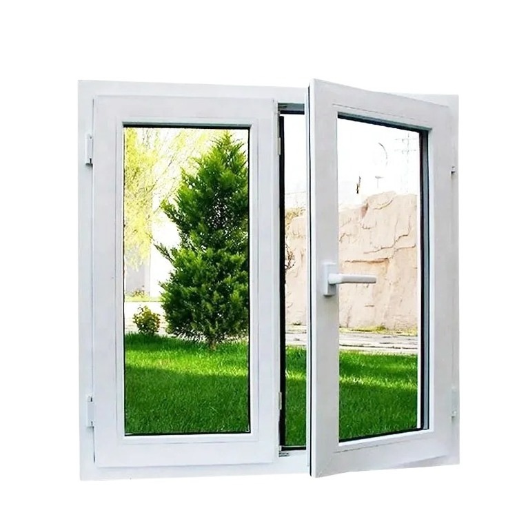 China Leading Manufacture vinyl Double Swing PVC Profile Casement window upvc Window and Door