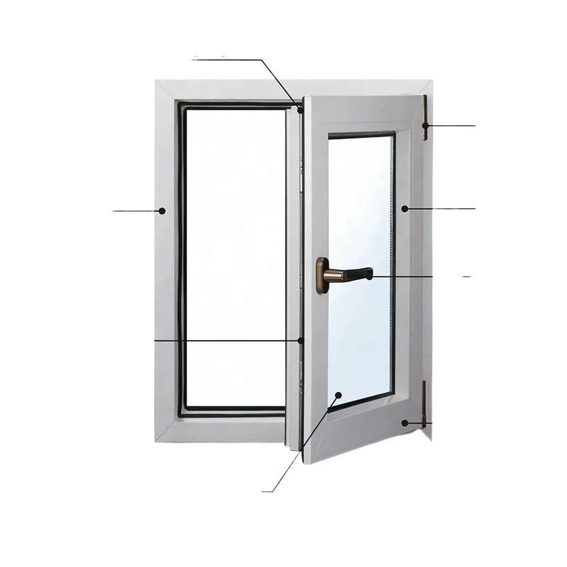 China Leading Manufacture vinyl Double Swing PVC Profile Casement window upvc Window and Door