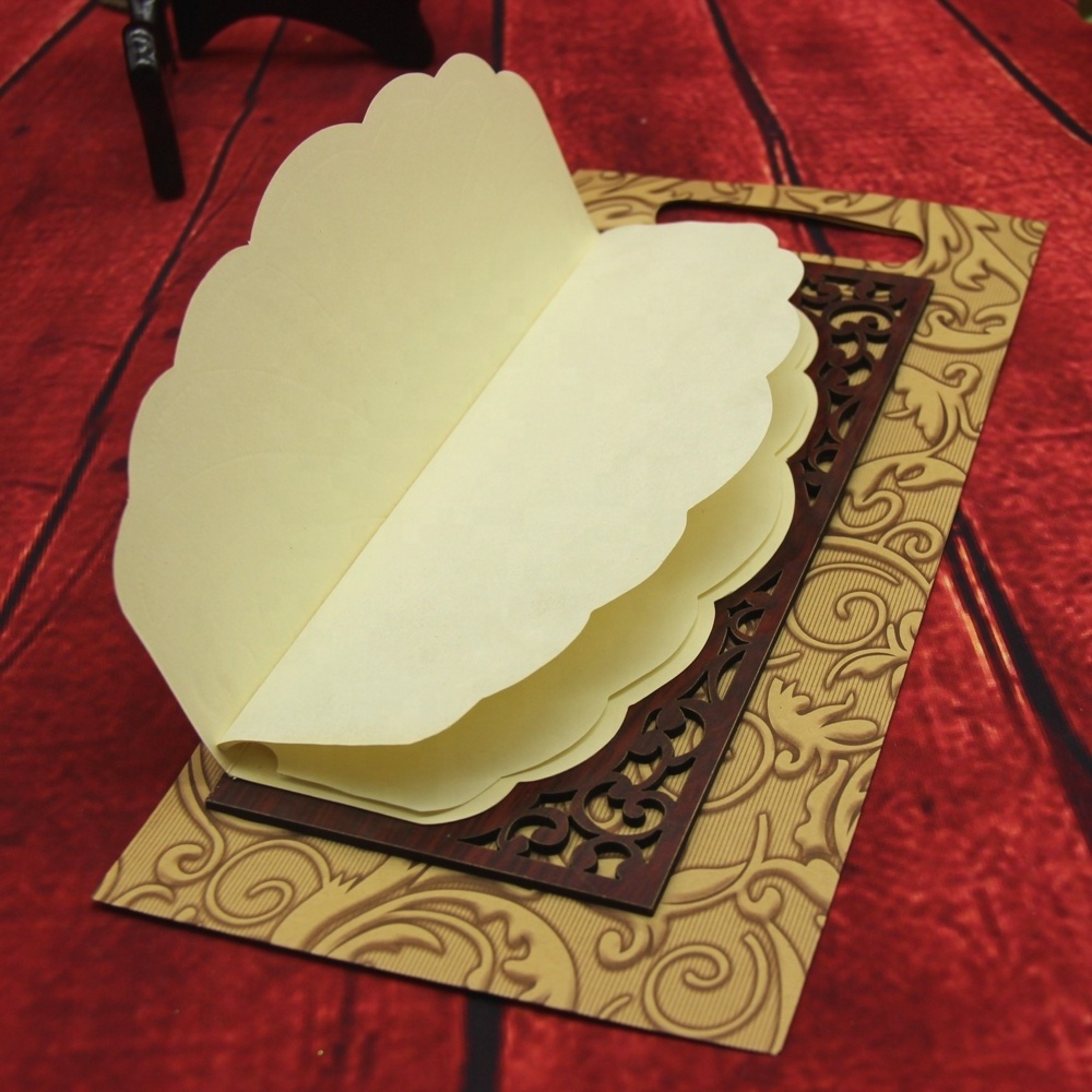 Good price and high quality for wooden wedding invitation card in Yiwu