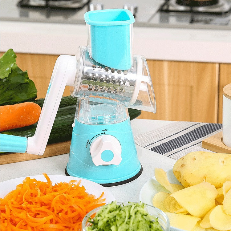 Mascot Multifunction Kitchen Tools 3in 1 Food Chopper Manual Slicer Cheese Shredder Onion Vegetable Cutter Rotary Grater