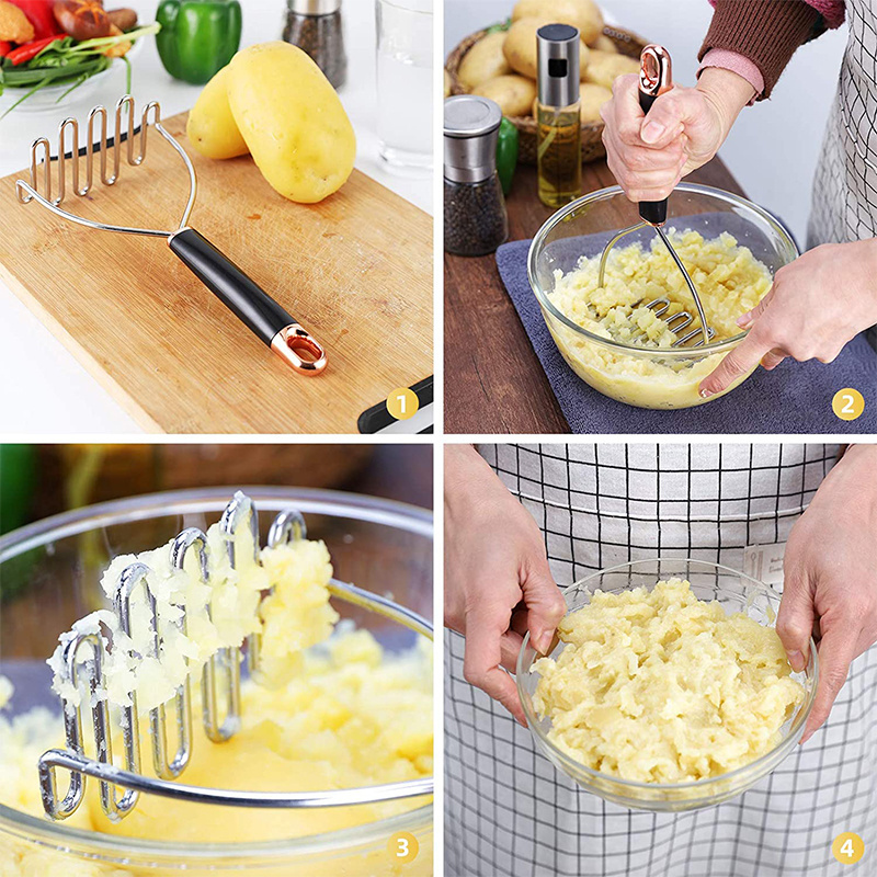 Mascot  New Stainless Steel Wire Potato Press Kitchen Hand Masher