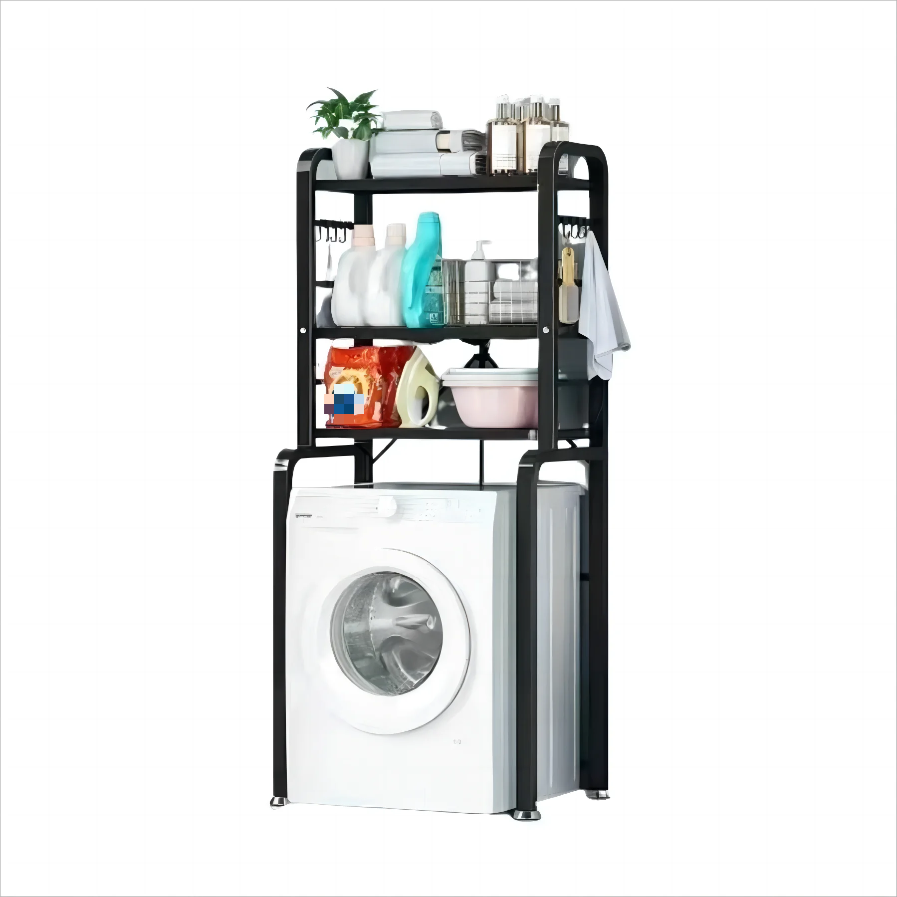 Mascot Metal Laundry Storage Organizer Rack Home Furniture 3 Tier Over Toilet Wire Shelf For Bathroom Corner Stand