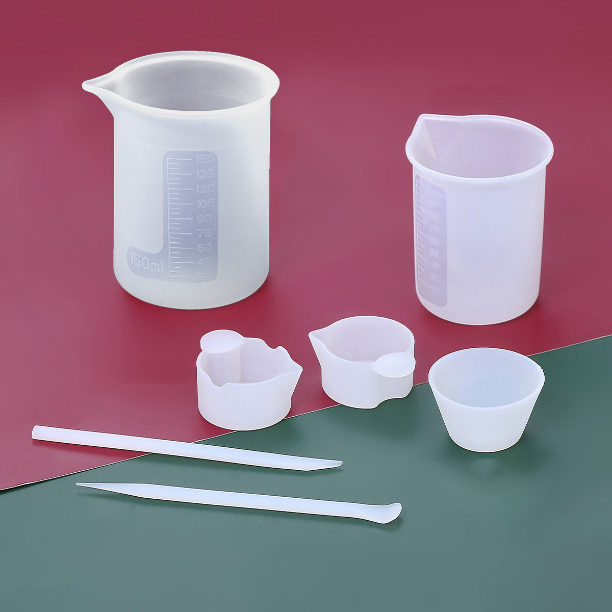 Mascot   Silicone mixing Rods Stick Mixing Measuring Distribution Cups Glue dividing cup Epoxy Resin Tool