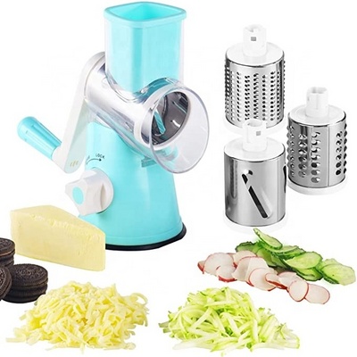 Mascot Multifunction Kitchen Tools 3in 1 Food Chopper Manual Slicer Cheese Shredder Onion Vegetable Cutter Rotary Grater