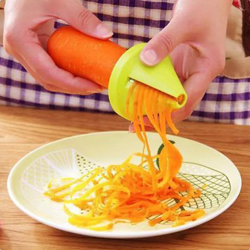 Mascot Multifunction Mini Easy Use Plastic Vegetable Rotate Chopper Spiralizer Hand Roller Practical Fruit Tool Gadget