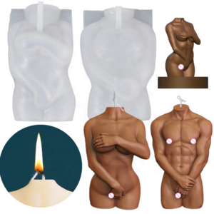 Mascot   3D Luxury Female Body Molde Silicona Unique Sexy Human Torso Container Wax Candle Molds For Art Deco