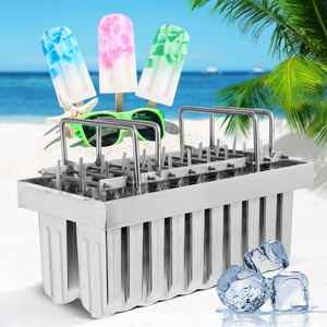 Mascot Commercial stainless steel popsicle molds Metal Popsicle Mold Set of 6 Round Head Stainless Steel Ice Lolly Molds with Ho