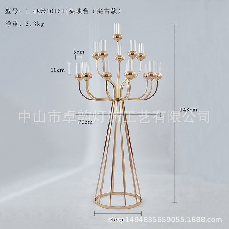 Mascot 8+4+1 Accecories for party events decoration gold 13 arms candlestick holder wedding centerpieces candelabras