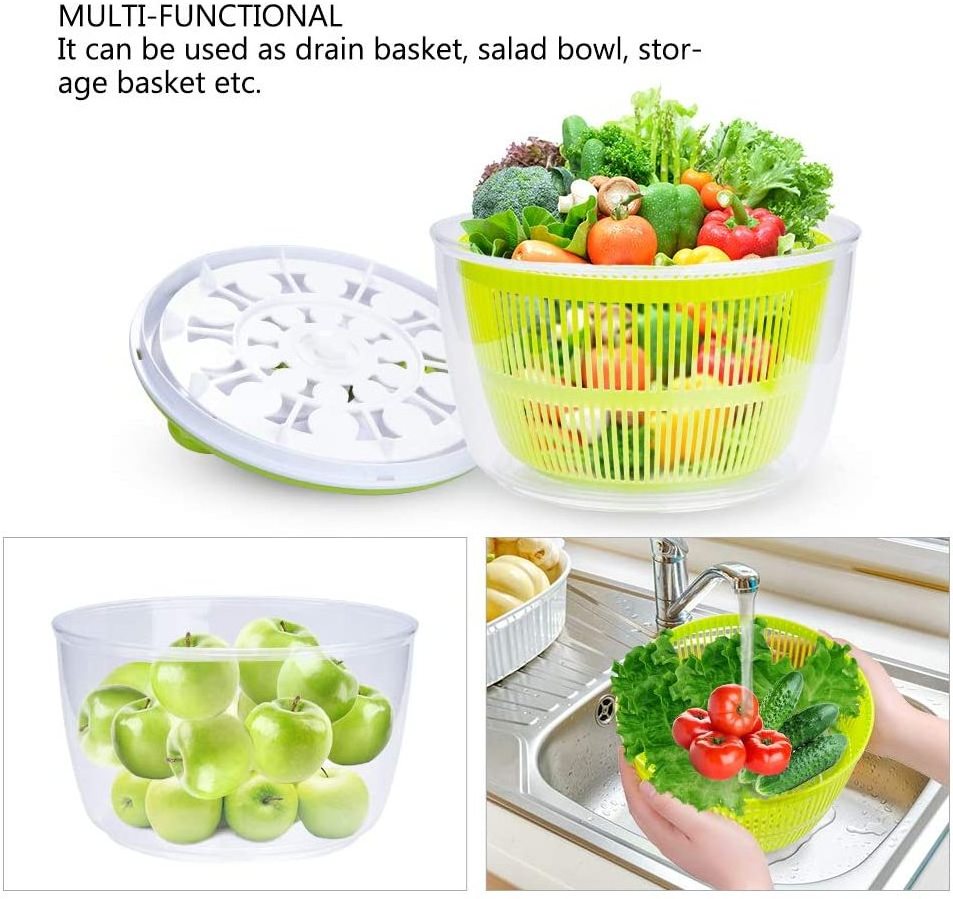 Mascot Quick Vegetables Dryer BPA Free 5L Drain Lettuce and Vegetable Salad Spinner for Home Kitchen