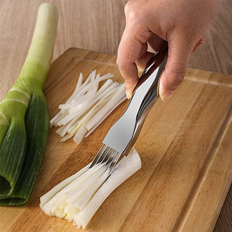 Mascot Scallion Cutter With 6 Blades Chopped Green Onion Knife Vegetable Shred Kitchen Useful Accessories Cooking Supplies