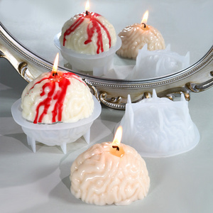 Mascot 3D Brain Candle Silicone Mold Ornaments Decorative Scented