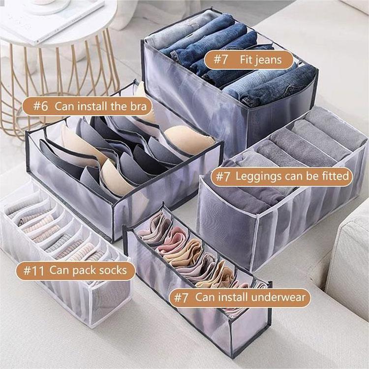 Mascot Factory Free Samples Nylon Clothes Drawer Storage Bag Divider Closet Organizer Foldable Mesh Underwear Bra Socks Box