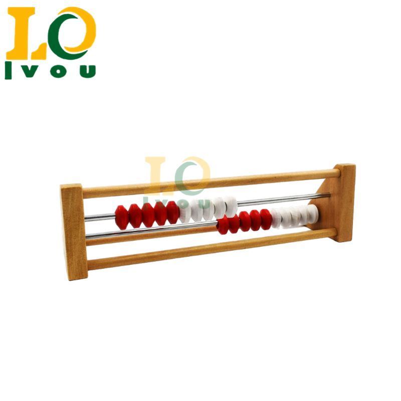 LVOU Wooden Abacus Frame Counting Beads Alphabet Blocks Kids Montessori Toys Preschool Learning Educational Toys for Baby