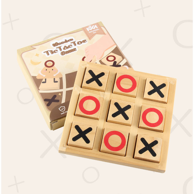 Wholesale Wooden Tic Tac Toe Battles Games Table XO Chess 3D Puzzle Board Baby Educational Toys For Children Kids Boys Girls