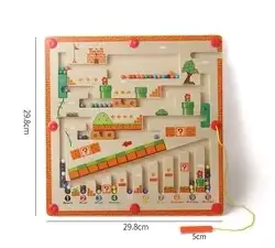 Wooden Color and Number Magnet Maze Toy Montessori Puzzle Game Board Activity Slot Toys