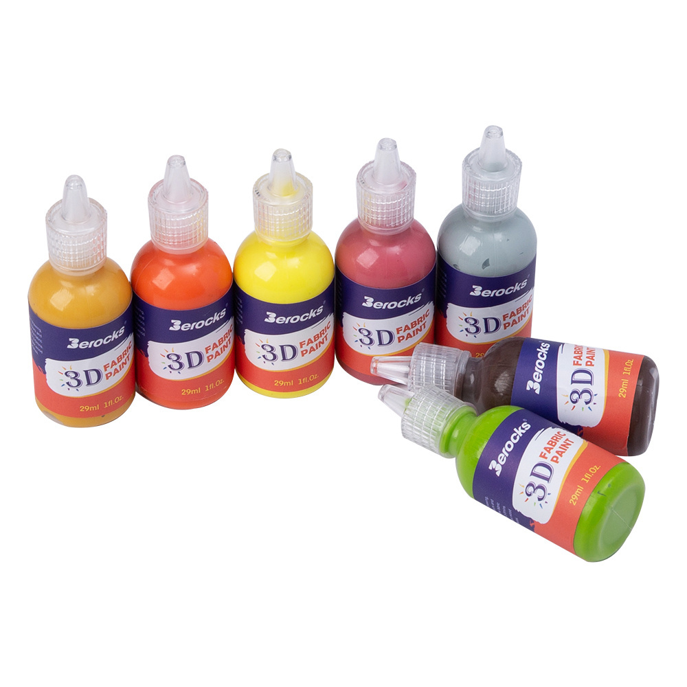 Premium Quality 24 Colors 3 D Permanent Fabric Paint For Textile