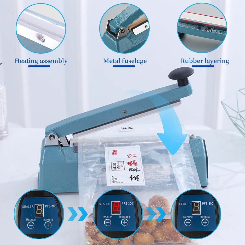 Customized Digital Version Heating Manual Sealer Small With Side Knife Plastic Bag Sealing Machine