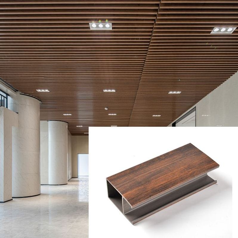 3d Suspended Ceiling WPC Linear Modern Interior Ttile Ceilings Environmental-friendly Fireproof WPC Ceilings