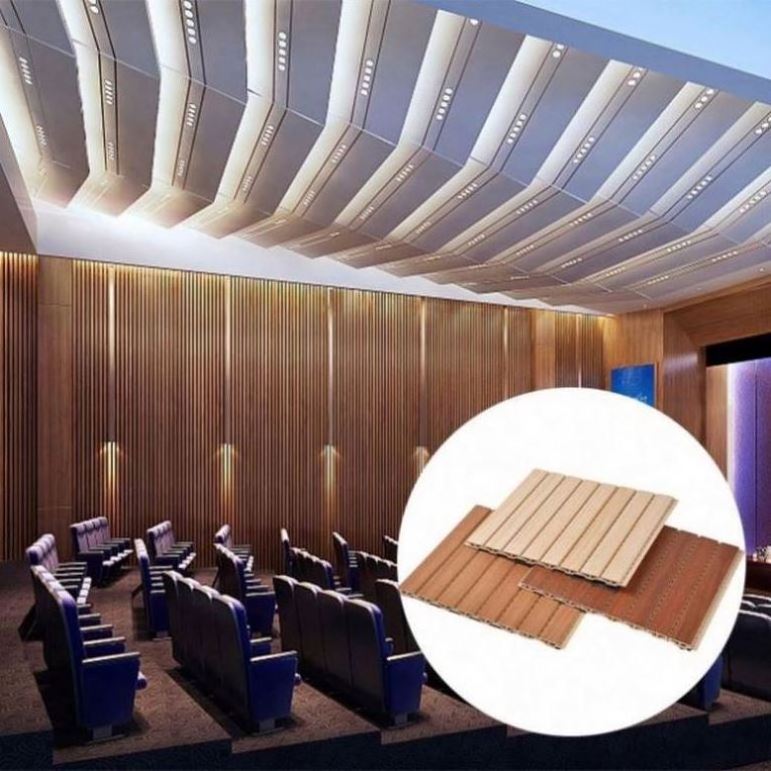 WPC Fiber 240*10mm Sound Absorbing Wall And Ceiling decorative 3D Wood Polyester Acoustic Panels For Meeting Room