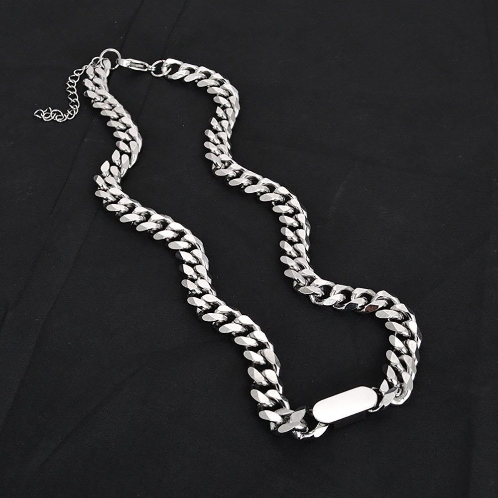 Vershal B3-350 Hip Hop Silver Cuban Chain Necklace Stainless Steel Necklace Fashion Jewelry For Men