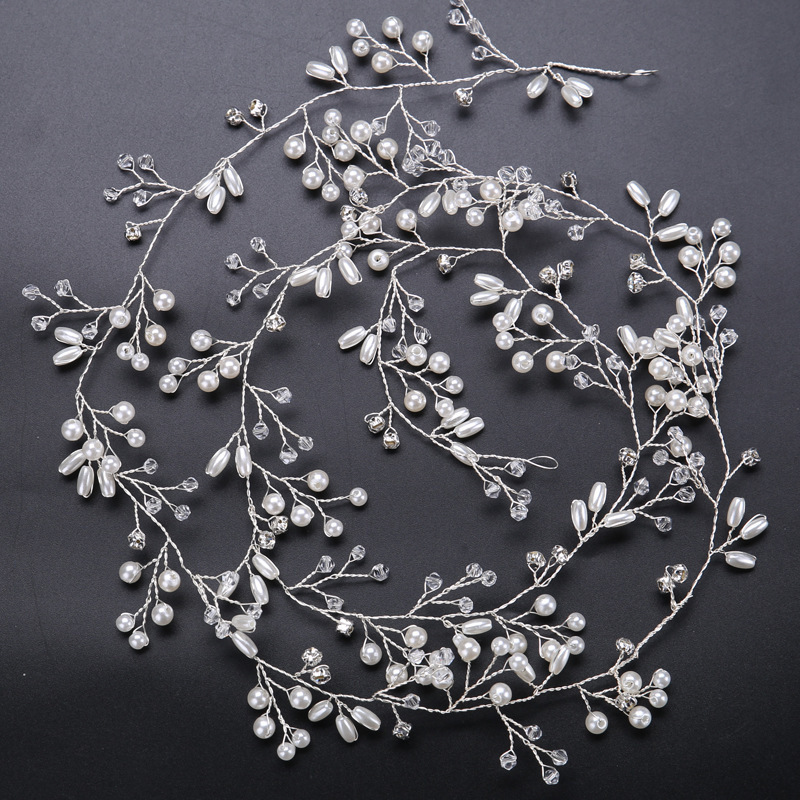 Fashion Pear Silver Color bridal hair accessories Handmade Crystal Hair Jewelry Wedding Accessories Headband Women Headpiece