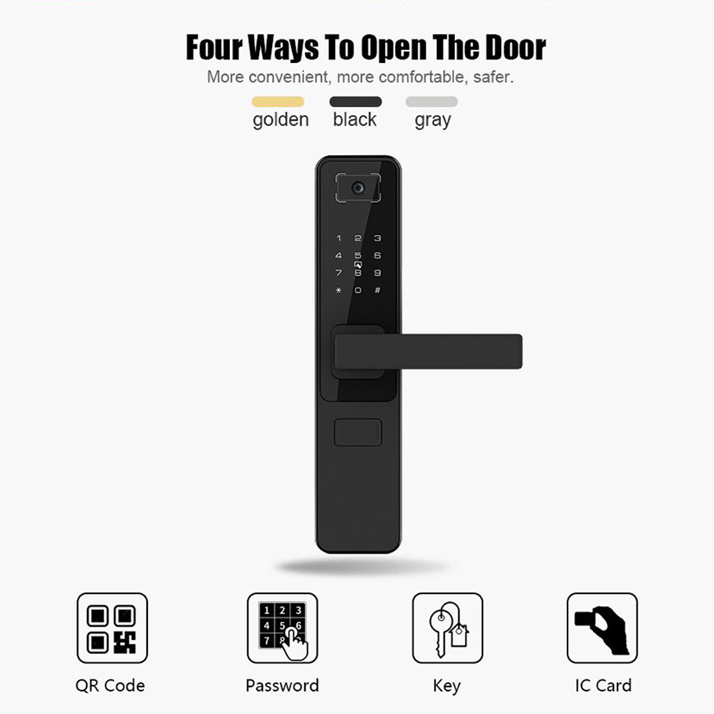 Hotel and School Door Lock System Wooden Keyless Digital Wifi Electronic QR Code Smart Door Lock