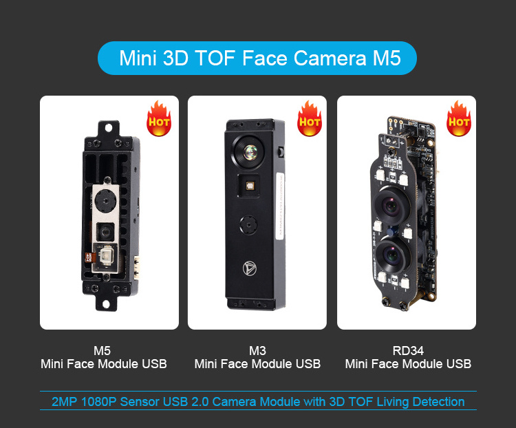 TOF RGB Face Recognition 1920*1080 WDR Night Vision Plug and Play Binocular Camera Module with USB Facial Face Module