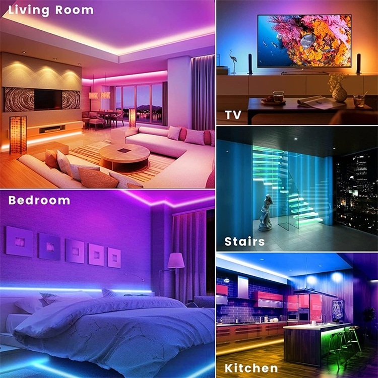 Remote Control Smd2835 Rgb 12V led strip smart Full Kit 5m 10m Flexible led tape bed room party TV Tira De Led Strip Lights