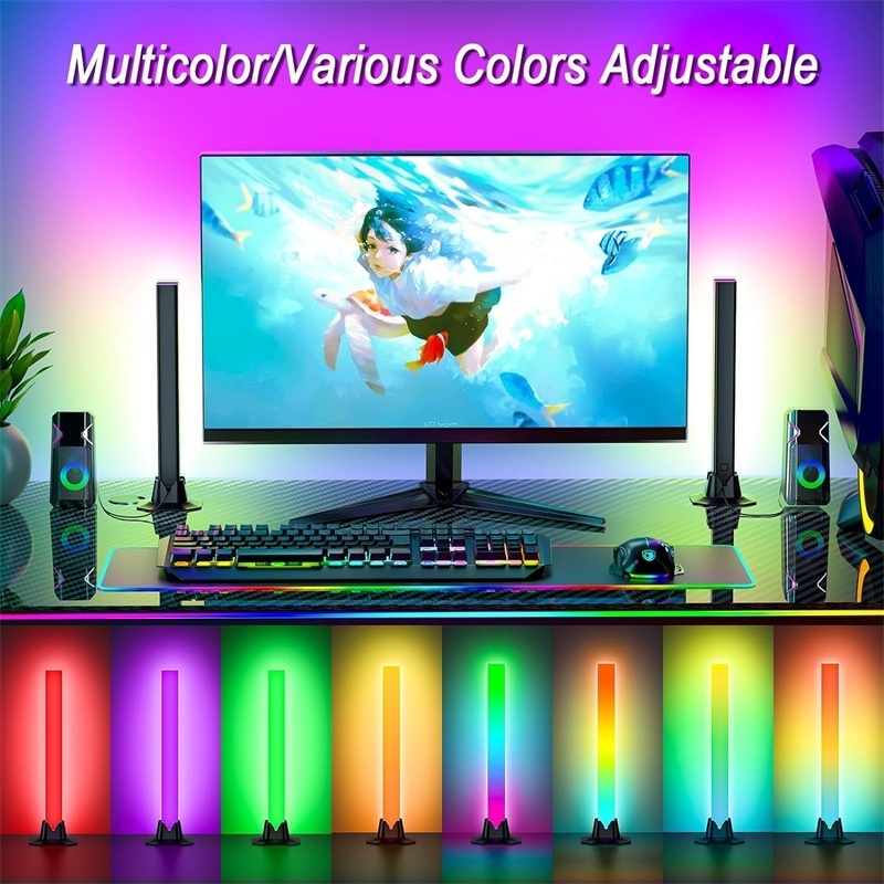 New Design 12 Scene Music Modes Ambient Light Smart Rgb Game Led Flow Light Bar Smart Light Bars with App Control