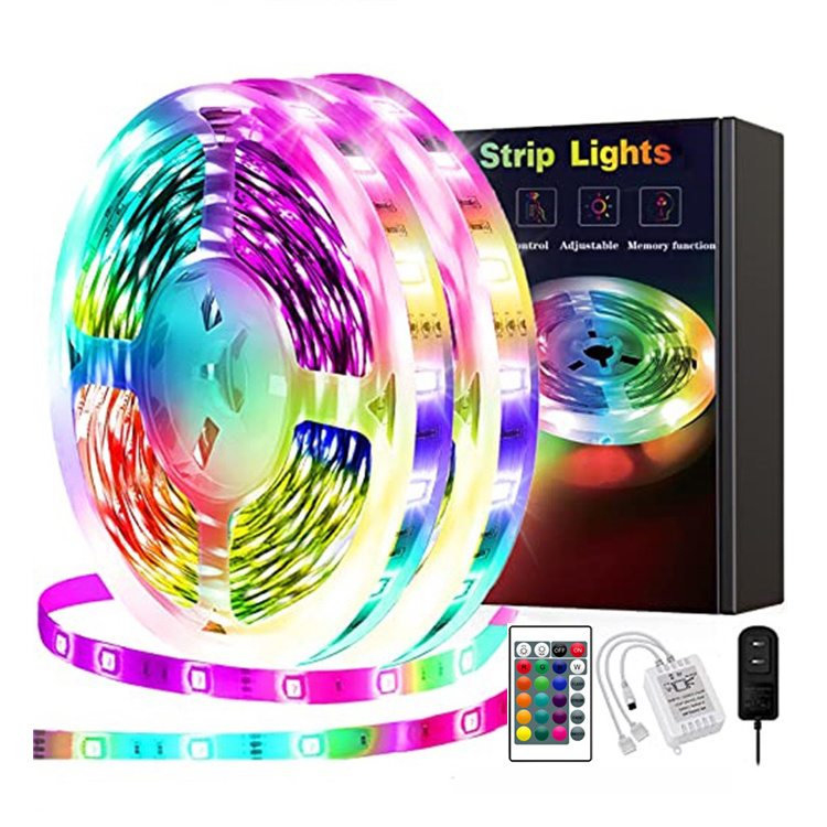 12V IR Remote Control smart RGB Led Strip Indoor Decoration Lighting 5m 10m 15m 20m 30m Waterproof SMD 5050 LED Strip Lights