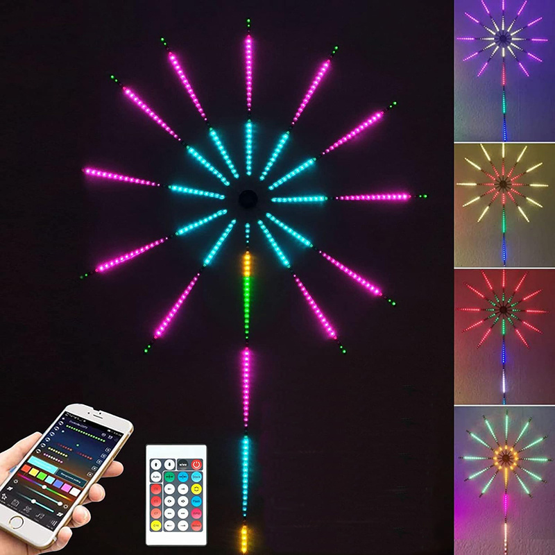 Firework LED Strip Lights Bedroom Music Sync Phone APP Remote Control Firework LED Light for Christmas Party Bar KTV